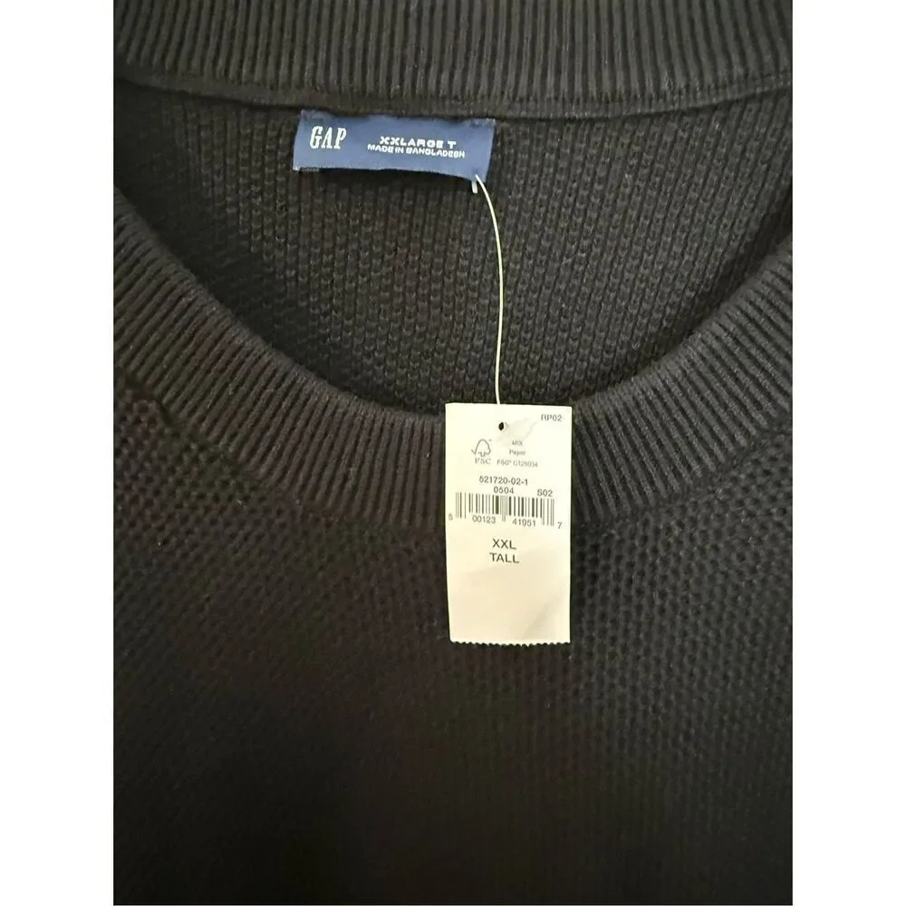 GAP Mainstay Crewneck Sweater True Black XXL Tall NWT
